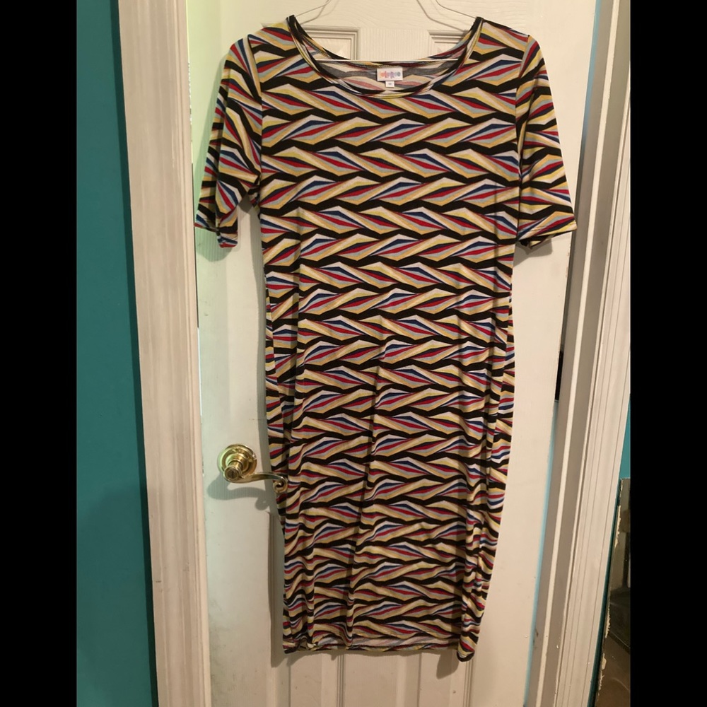 LuLaRoe Julia Geometrical Print Dress Medium